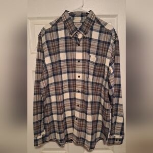 NWT L.L. Bean Men's Reg. L Scotch Plaid Flannel Shirt Traditional Fit 228061 NEW